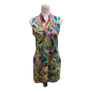 Tommy Bahama Womens Golf Tennis Dress Size Medium Pink Green Country Club Prep